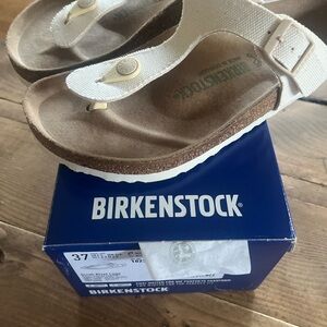 Birkenstock Cream Thong Sandals